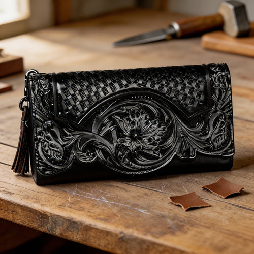 Floral Cowhide Wallet